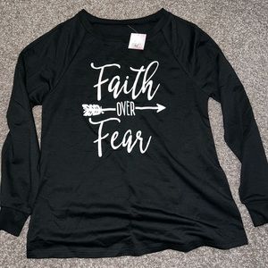 New with tags. Women’s black size M “faith over fear” sweatshirt.